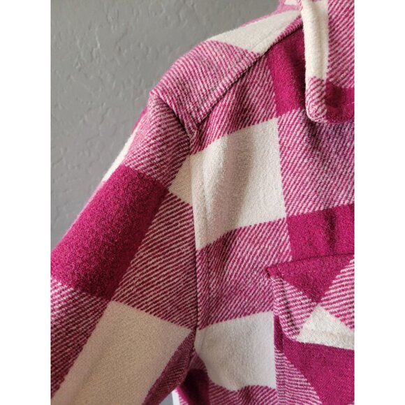 Member's Mark Button Front Plaid Shacket Size L Crimson Causal Fall/Winter - Picture 6 of 12